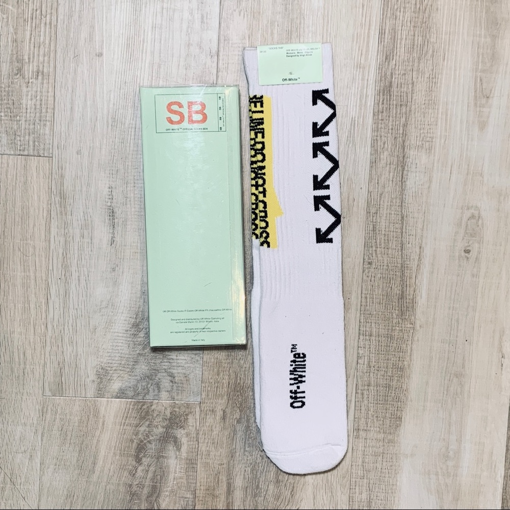 Off-White Firetape Socks in White